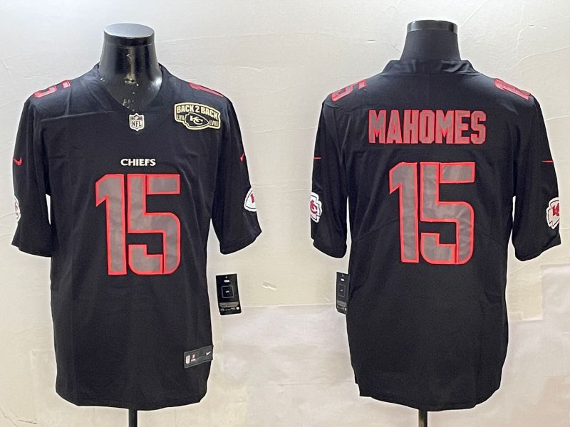 Men Kansas City Chiefs #15 Mahomes 2025 Nike Fashion Impact Black Limited NFL Jersey style 5->kansas city chiefs->NFL Jersey